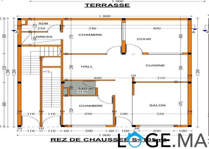 Réservation sur plan appartement RDC a hay almanar el jadida . 